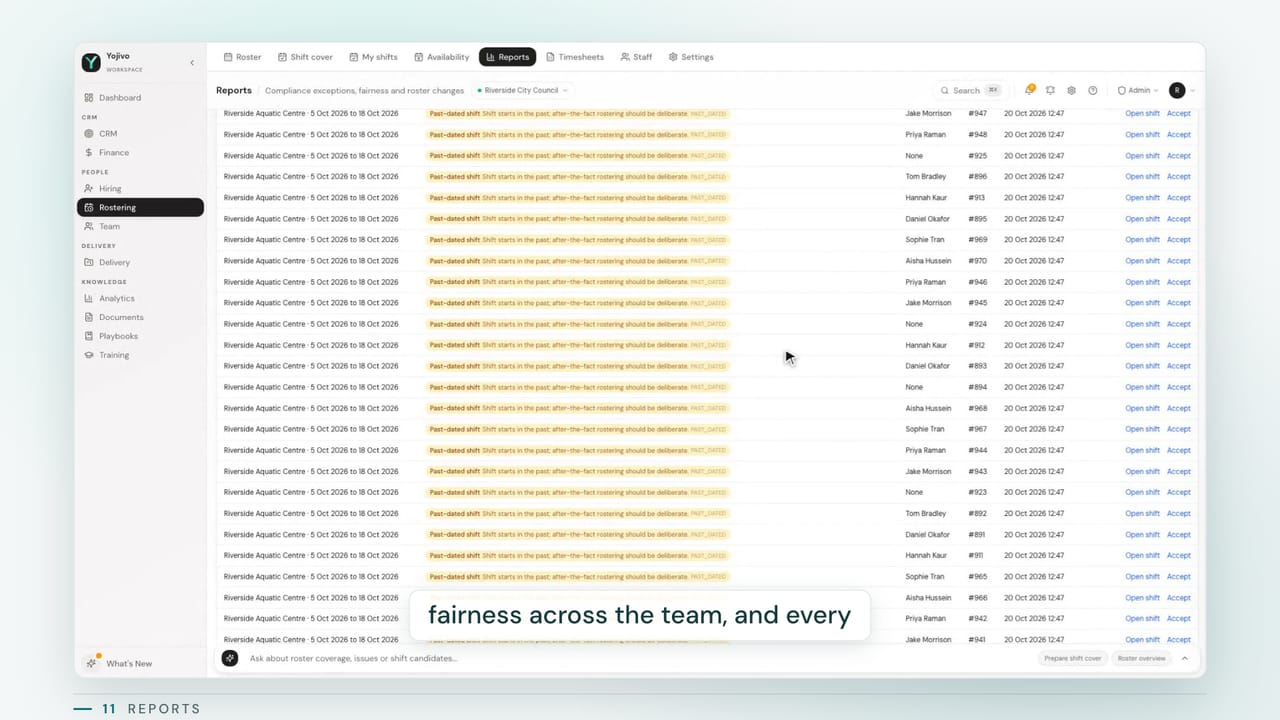 Reports and audit trail